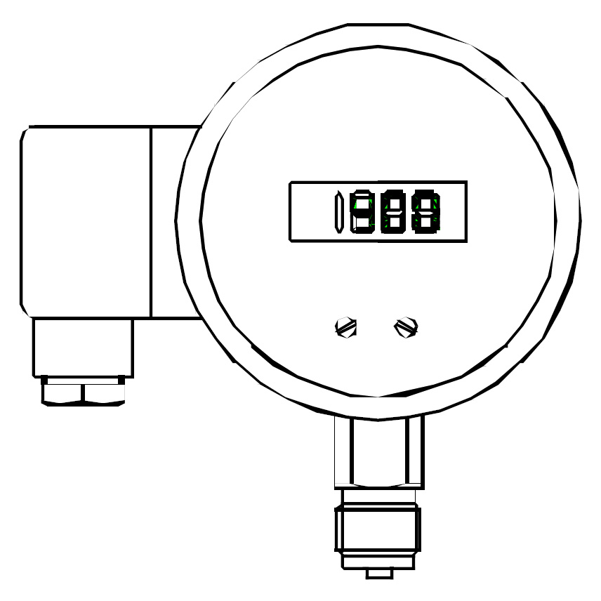 PEX RVS digitale manometer met druksensor